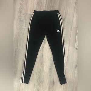 Adidas Women's Black Joggers with White Stripes